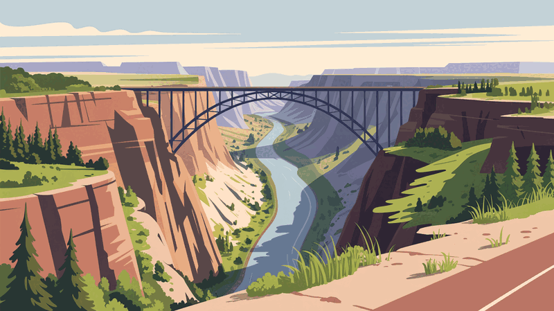 Illustration of high desert landscape near Twin Falls, Idaho